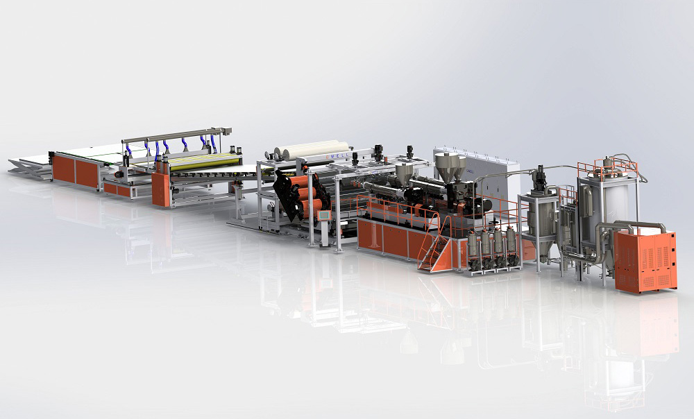PC insulation sheet production line and PC flame retardant sheet production line