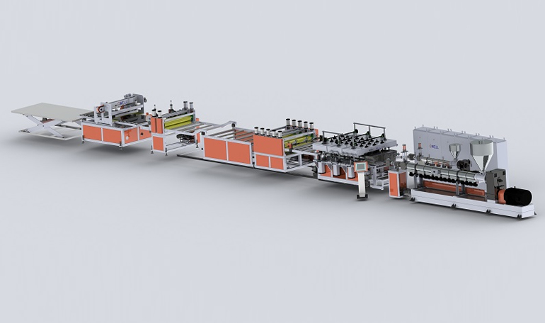 PP hollow building formwork production line